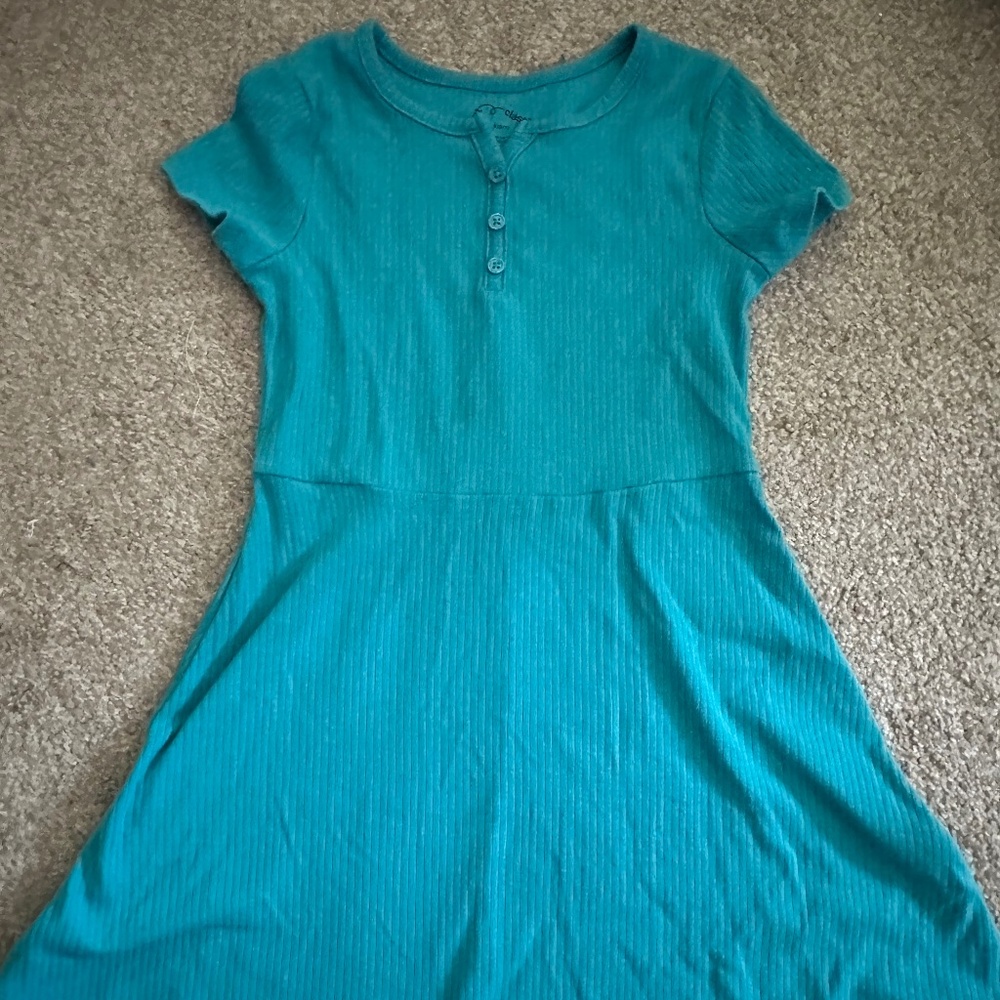 Girls Turquoise Cat and Jack Dress